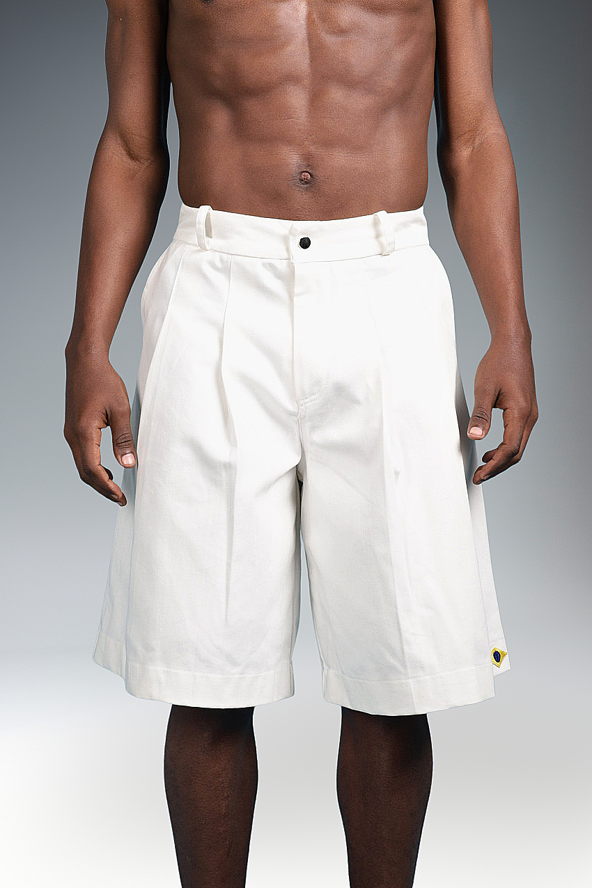 BRAZILIAN PLEATED BERMUDA WHITE
