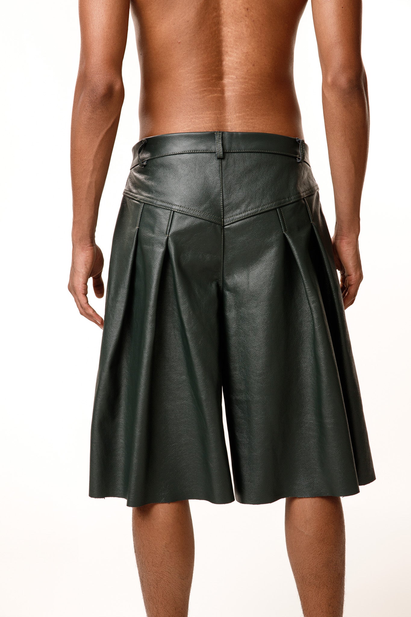 Green Leather Shorts