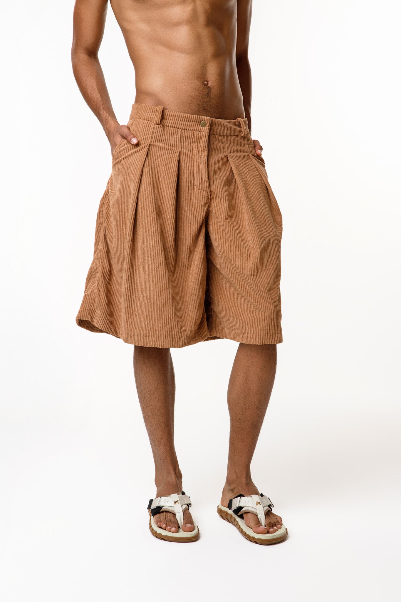 Brown Velvet Shorts