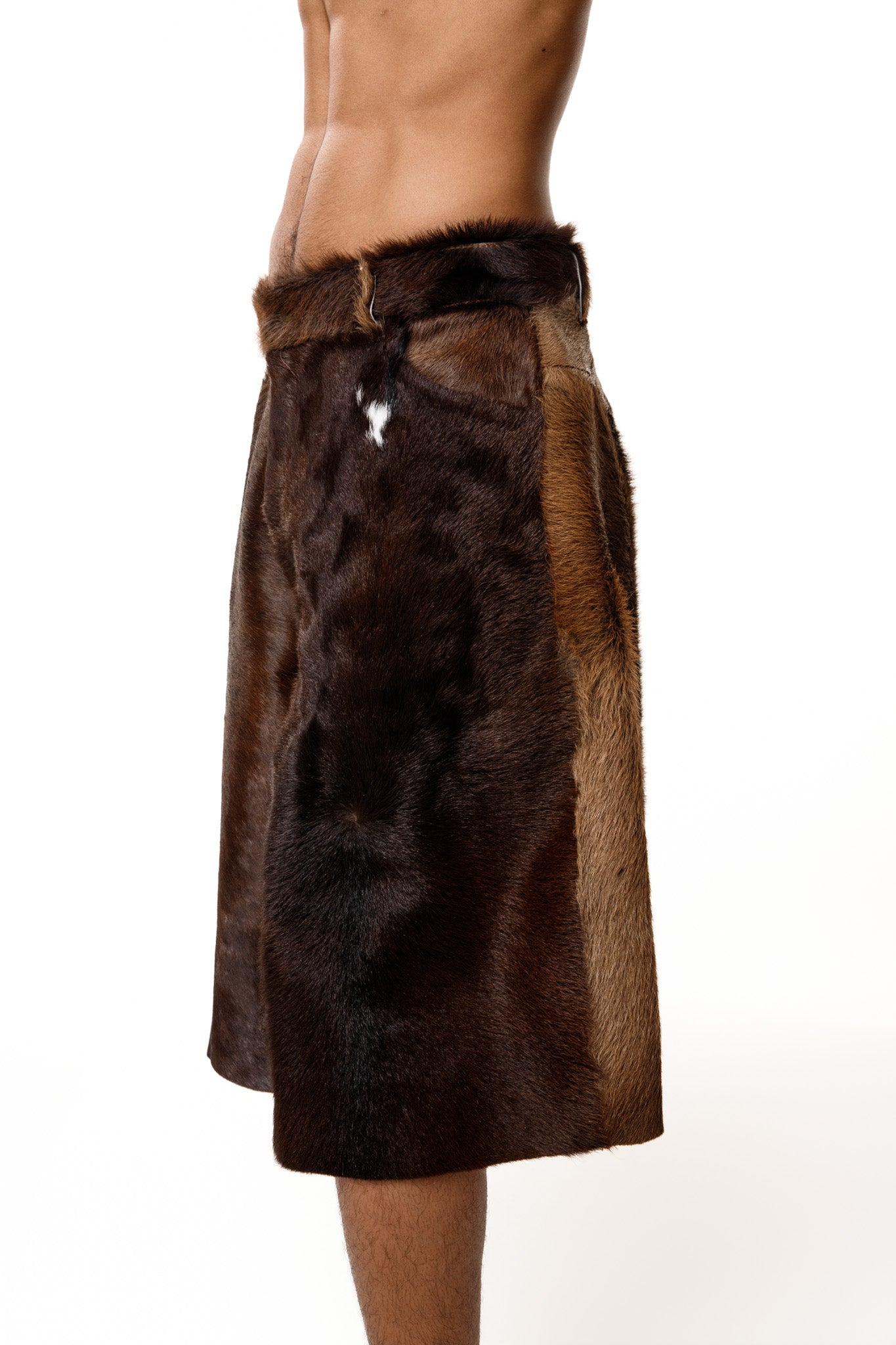 Furry Leather Shorts