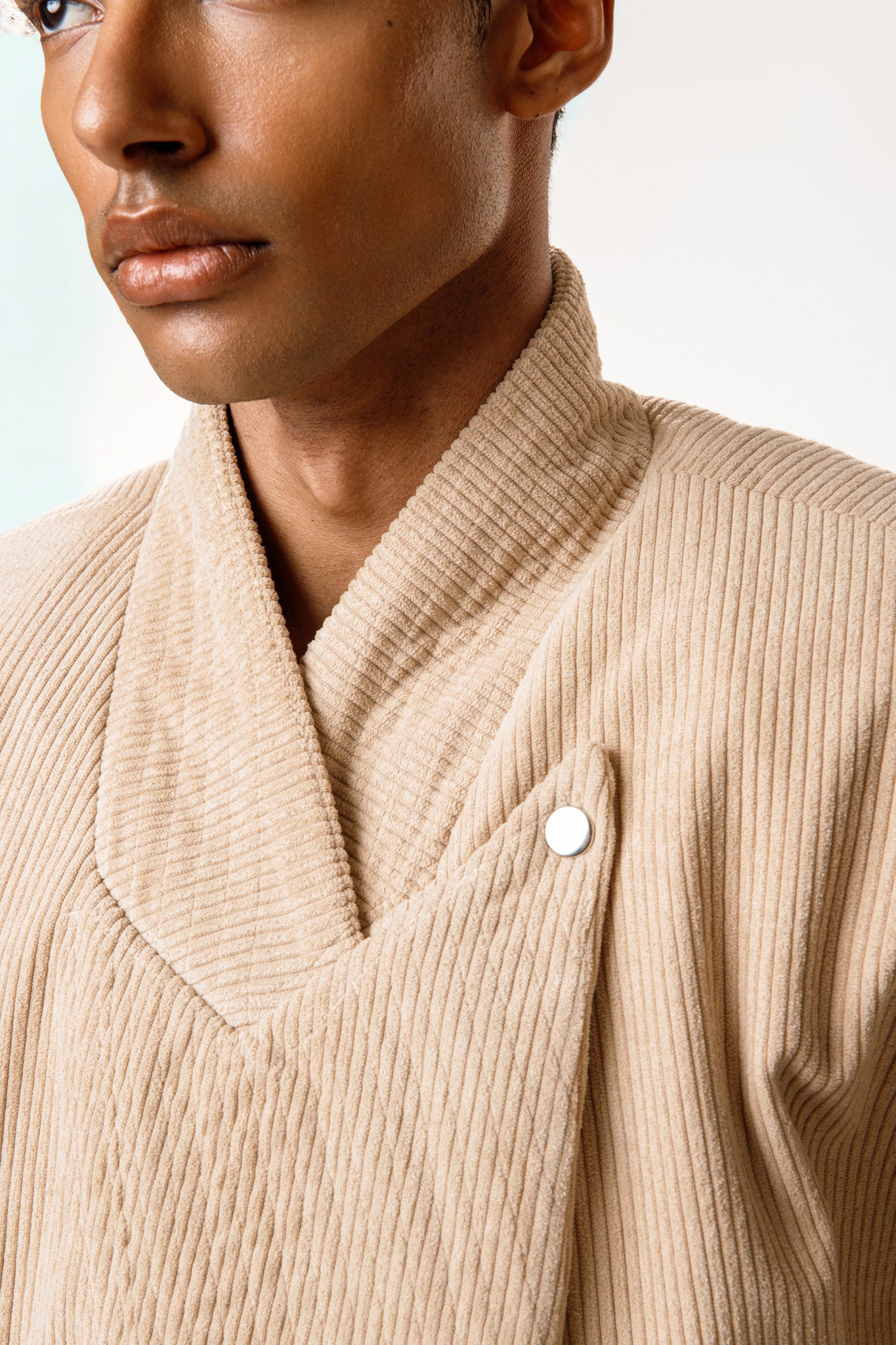 Beige Velvet Blazer