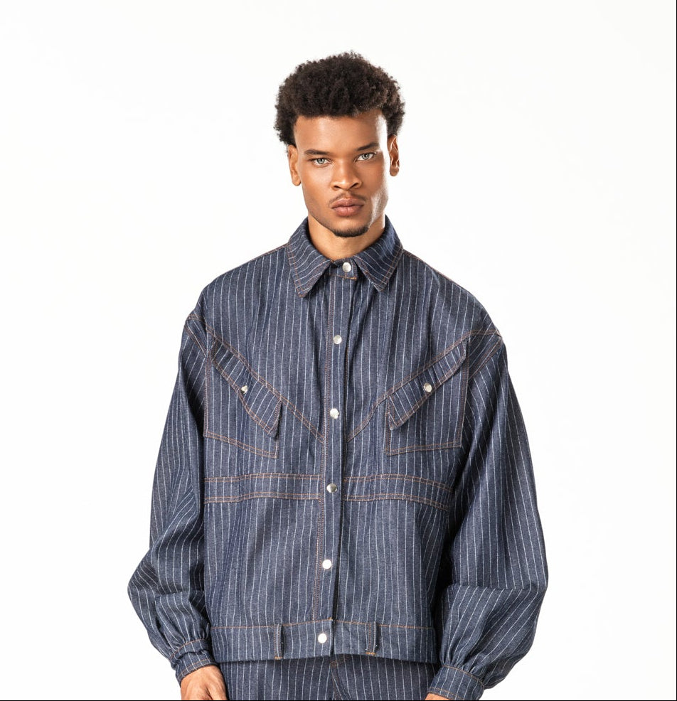 Jaqueta Jeans Risca de Giz