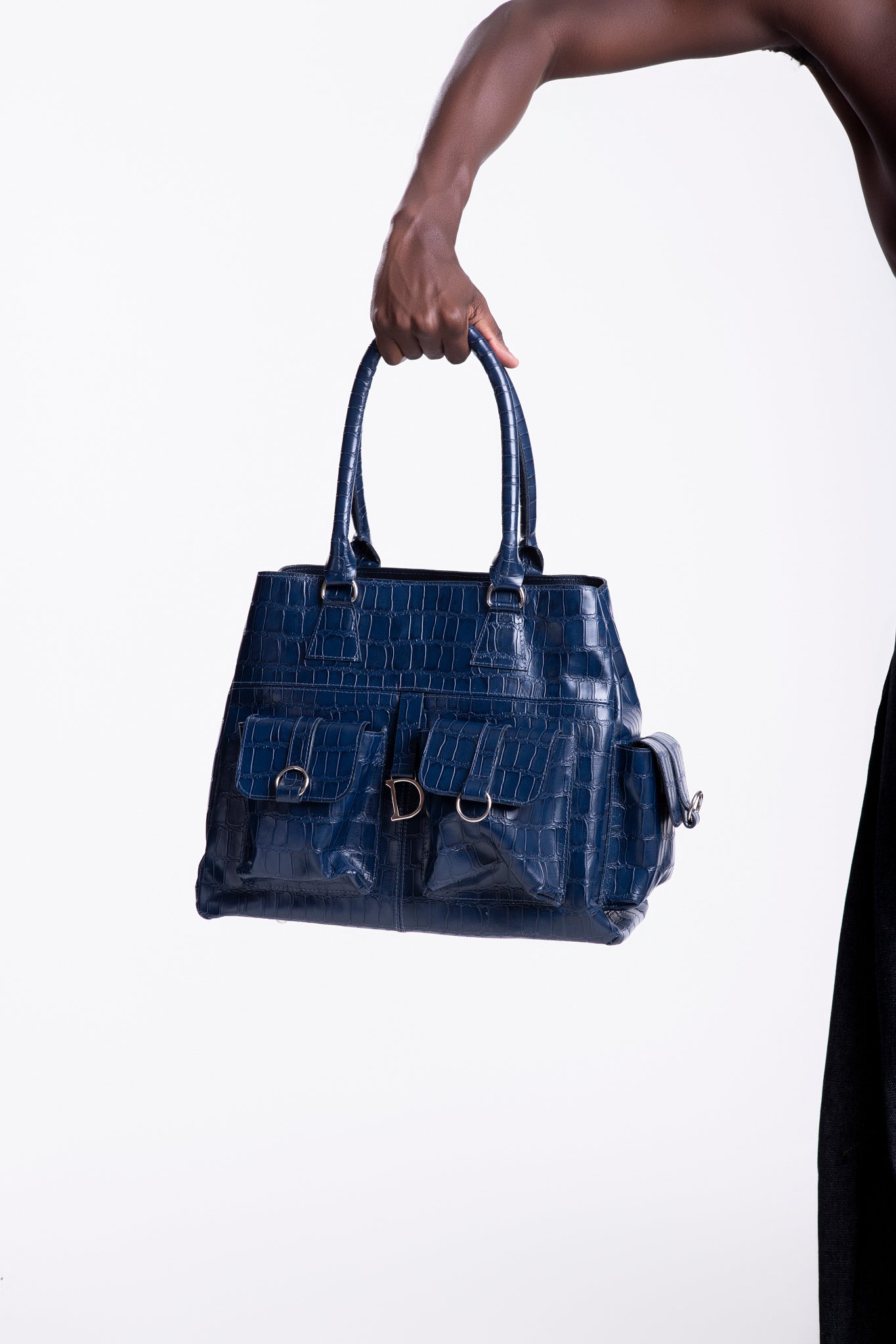maxi bag croco azul