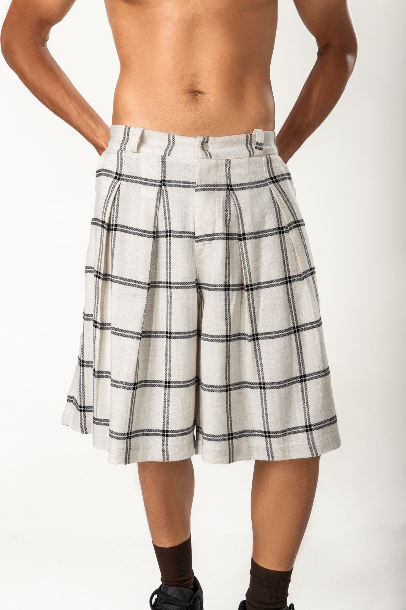BERMUDA XADREZ BRANCO