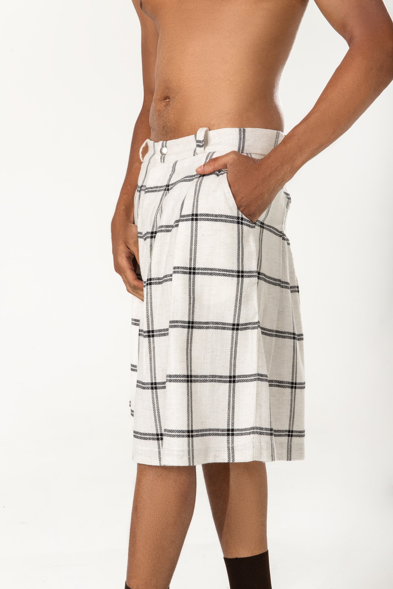 BERMUDA XADREZ BRANCO