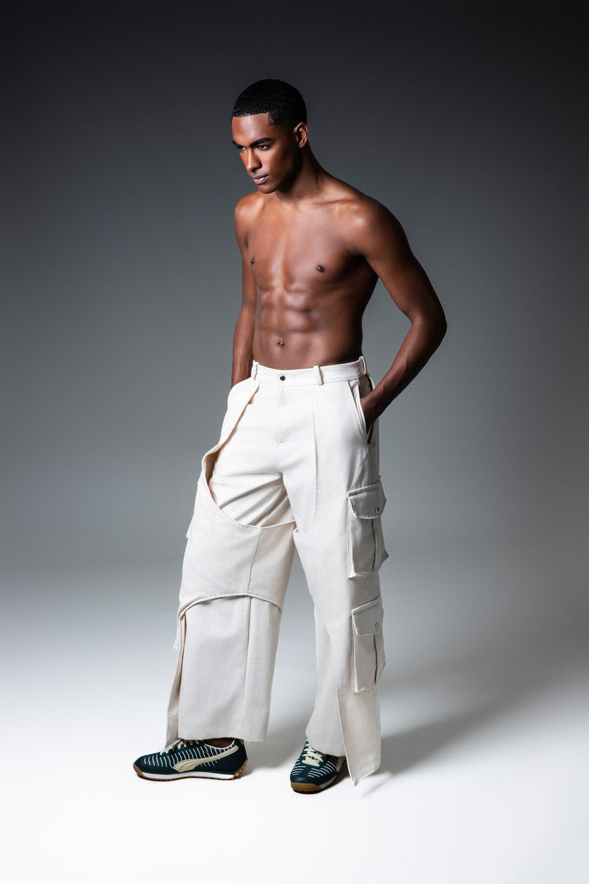 CALÇA CARGO OFFWHITE