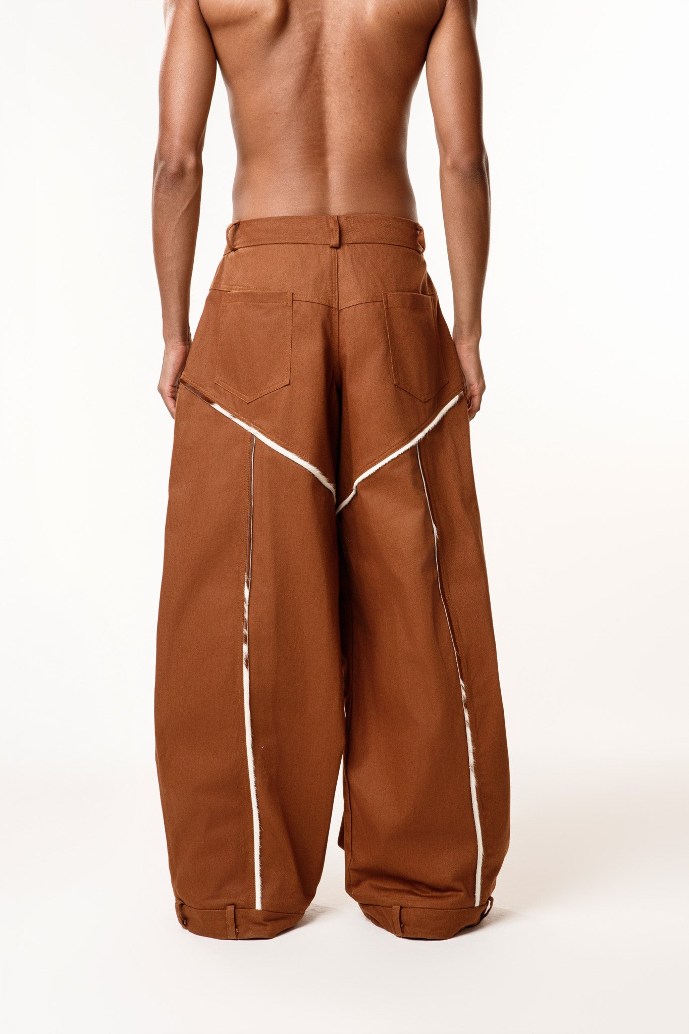 Brown Faux Leather Jeans