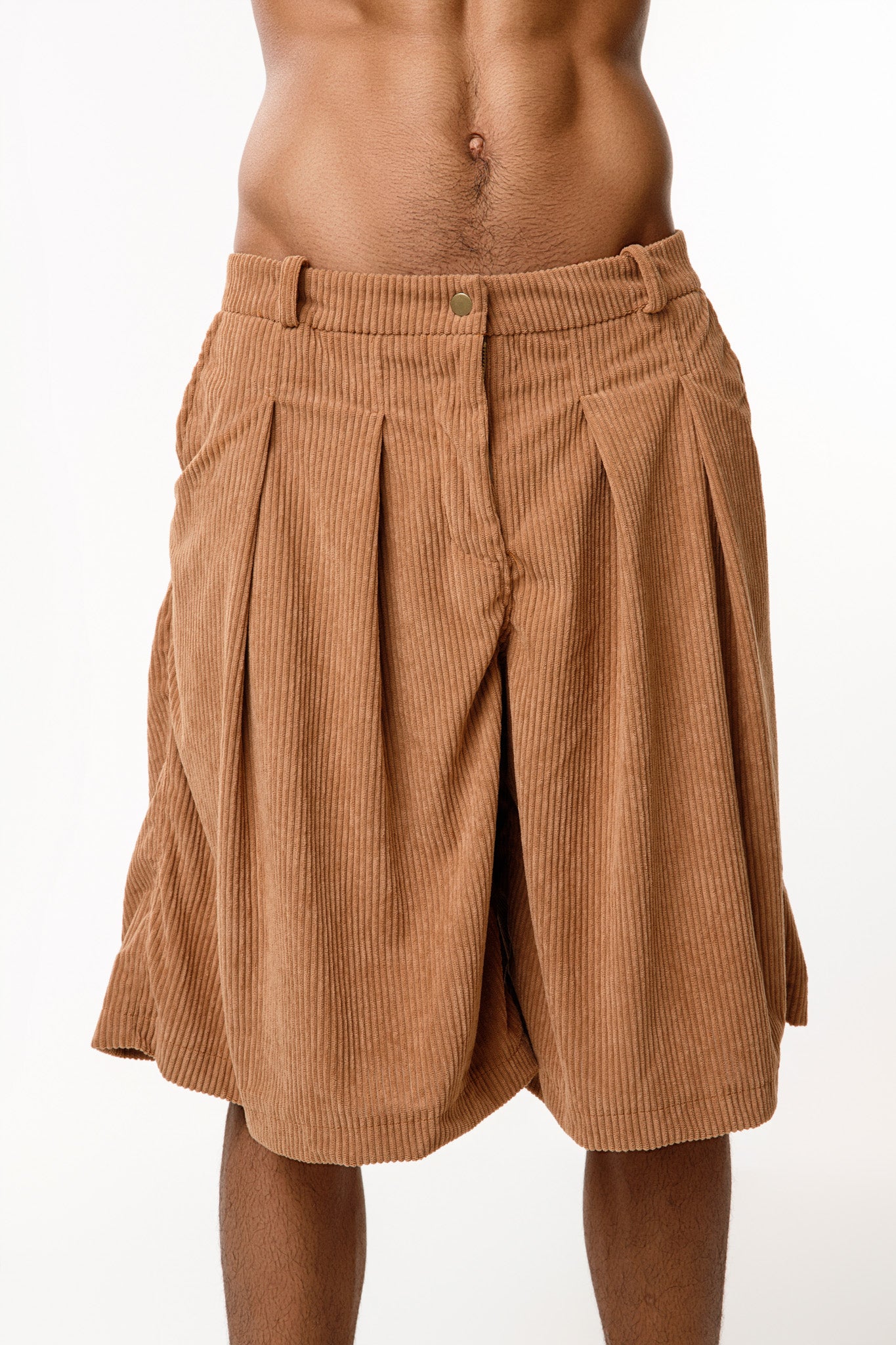 Brown Velvet Shorts