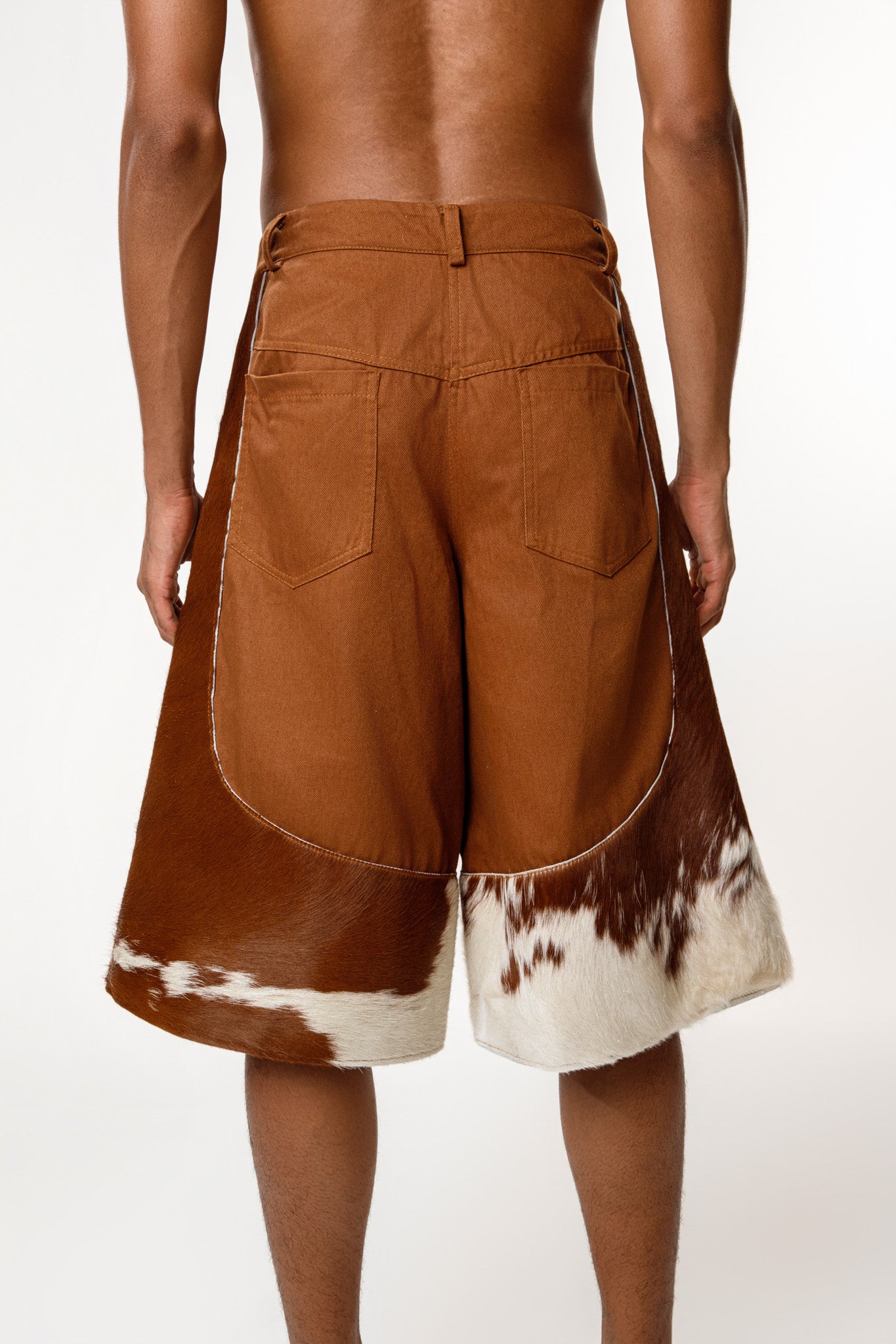 Leather Cut Shorts Jeans