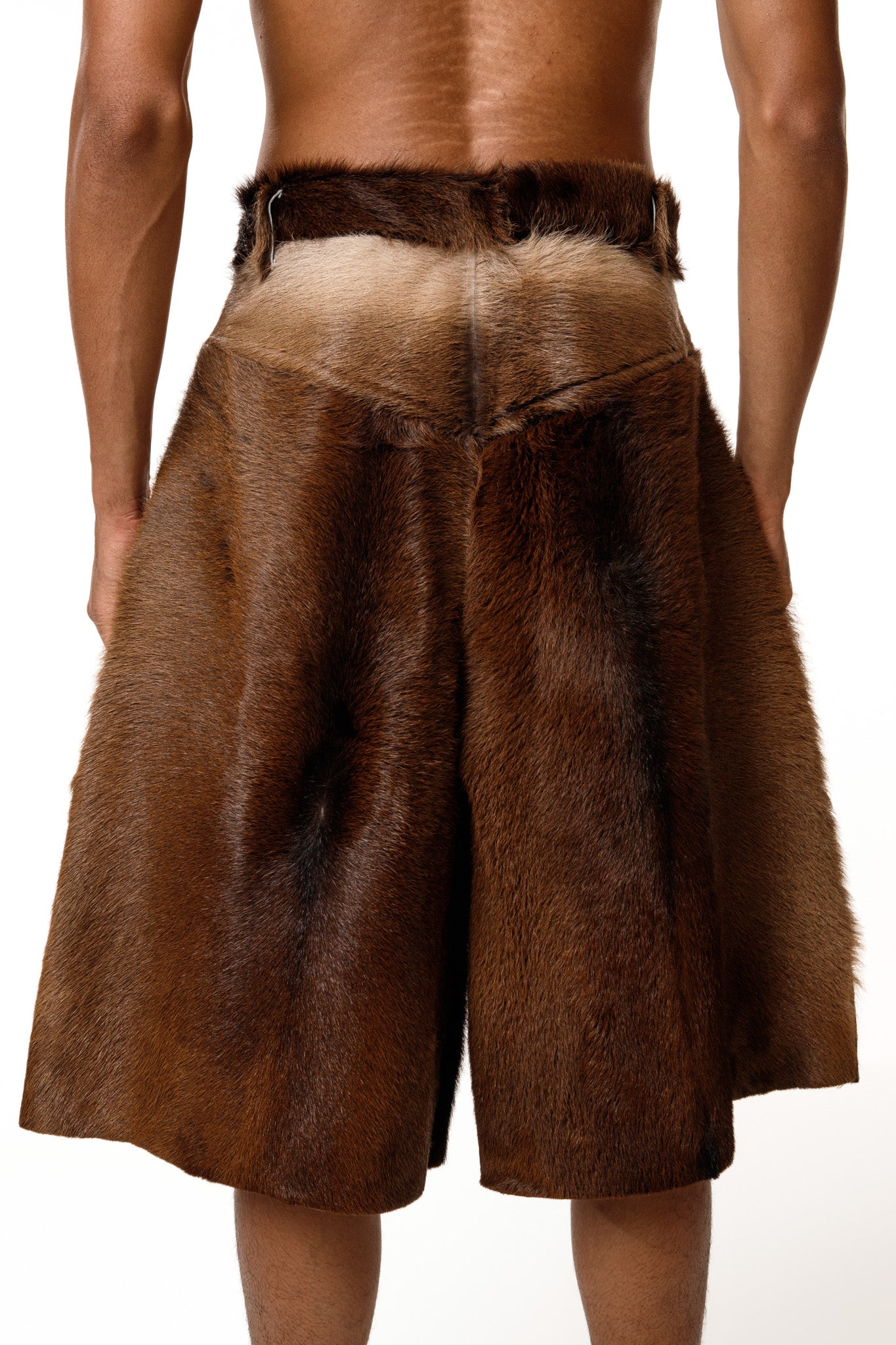 Furry Leather Shorts