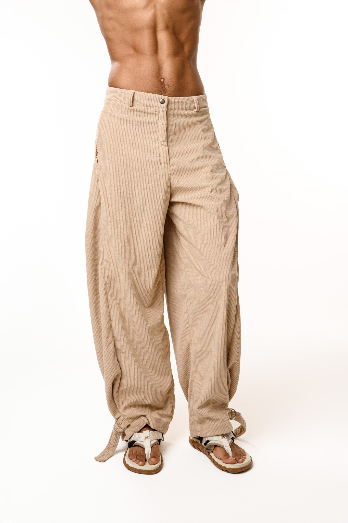 Beige Velvet Pants
