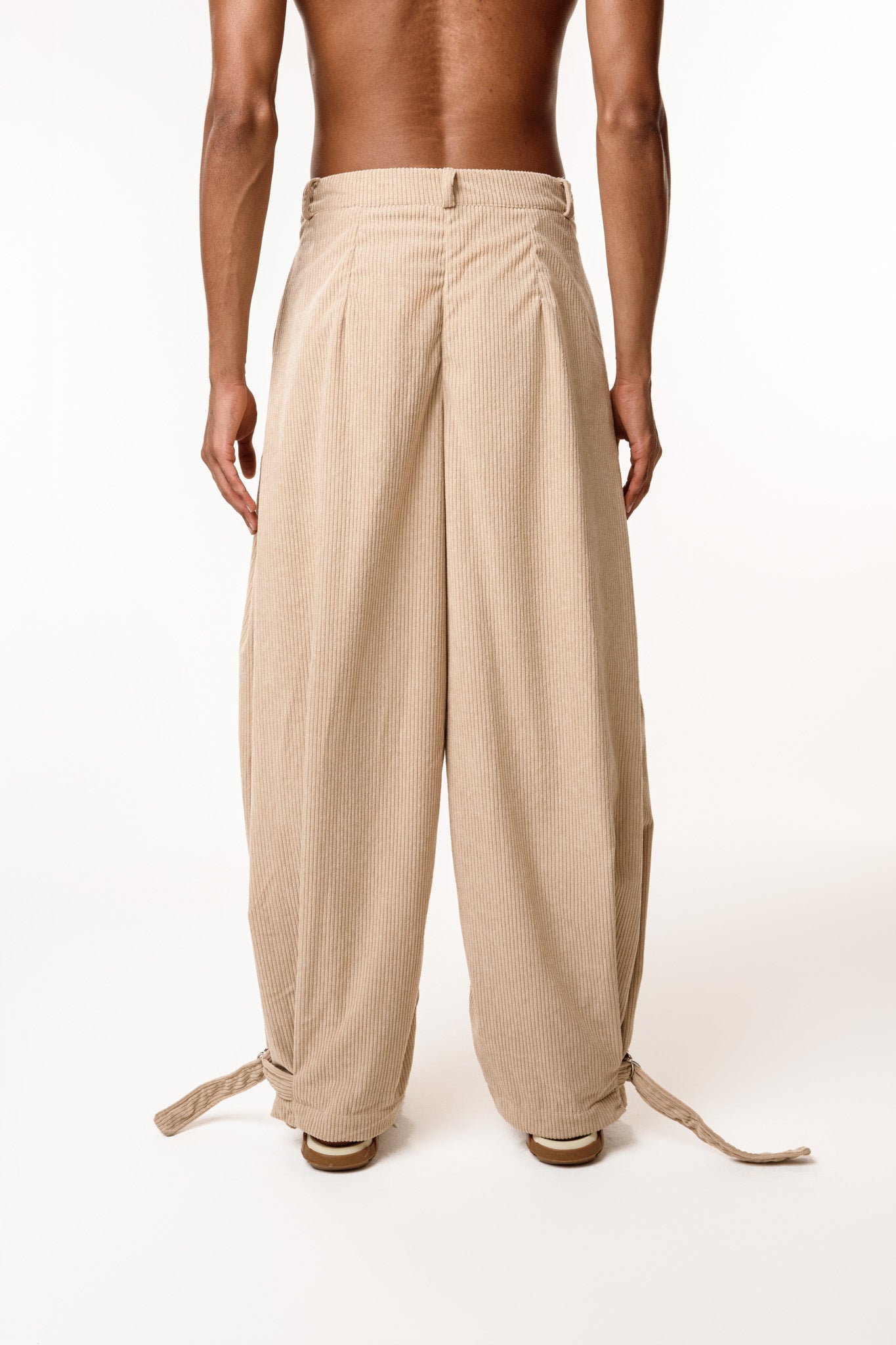 Beige Velvet Pants
