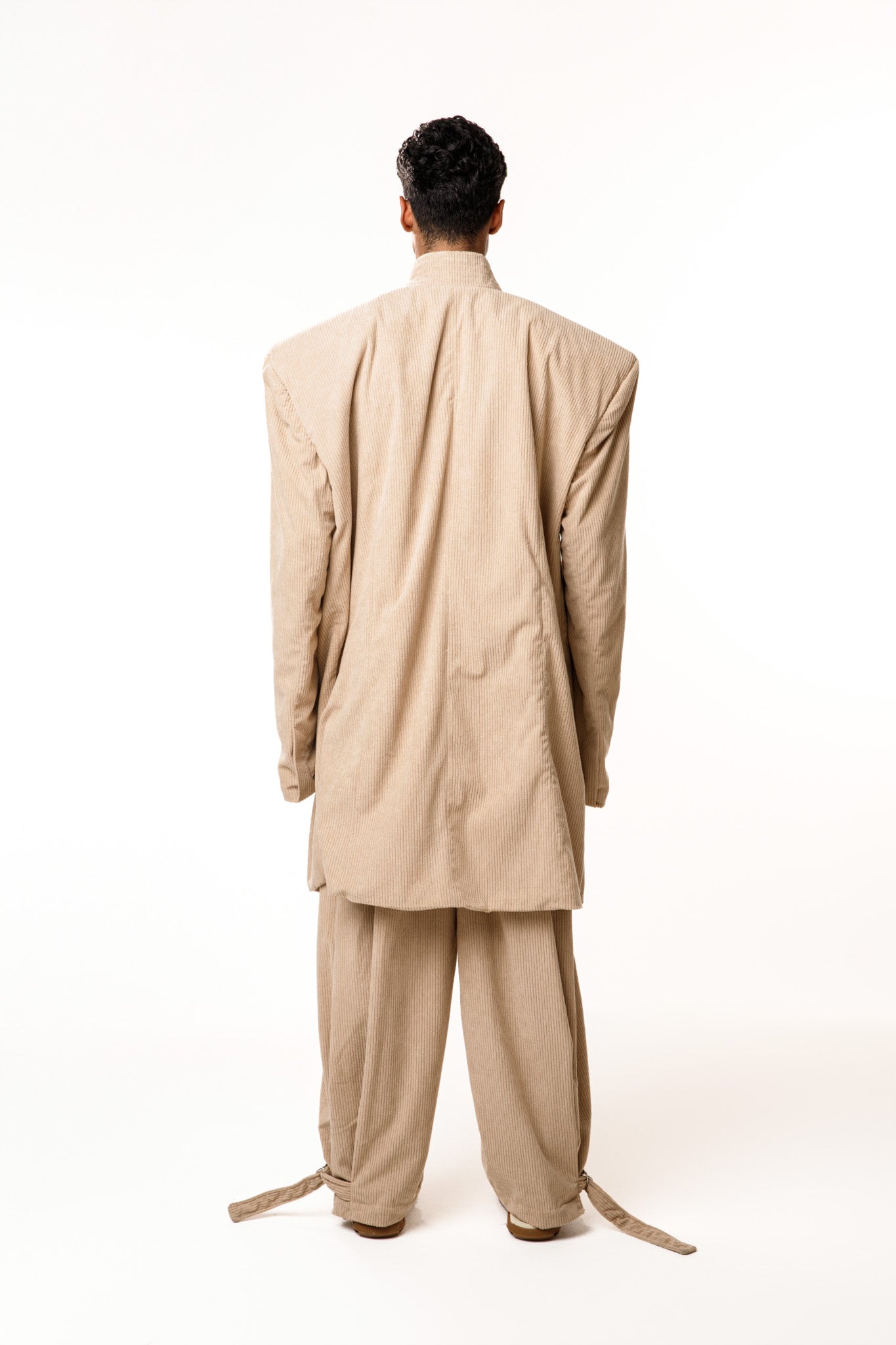 Beige Velvet Blazer