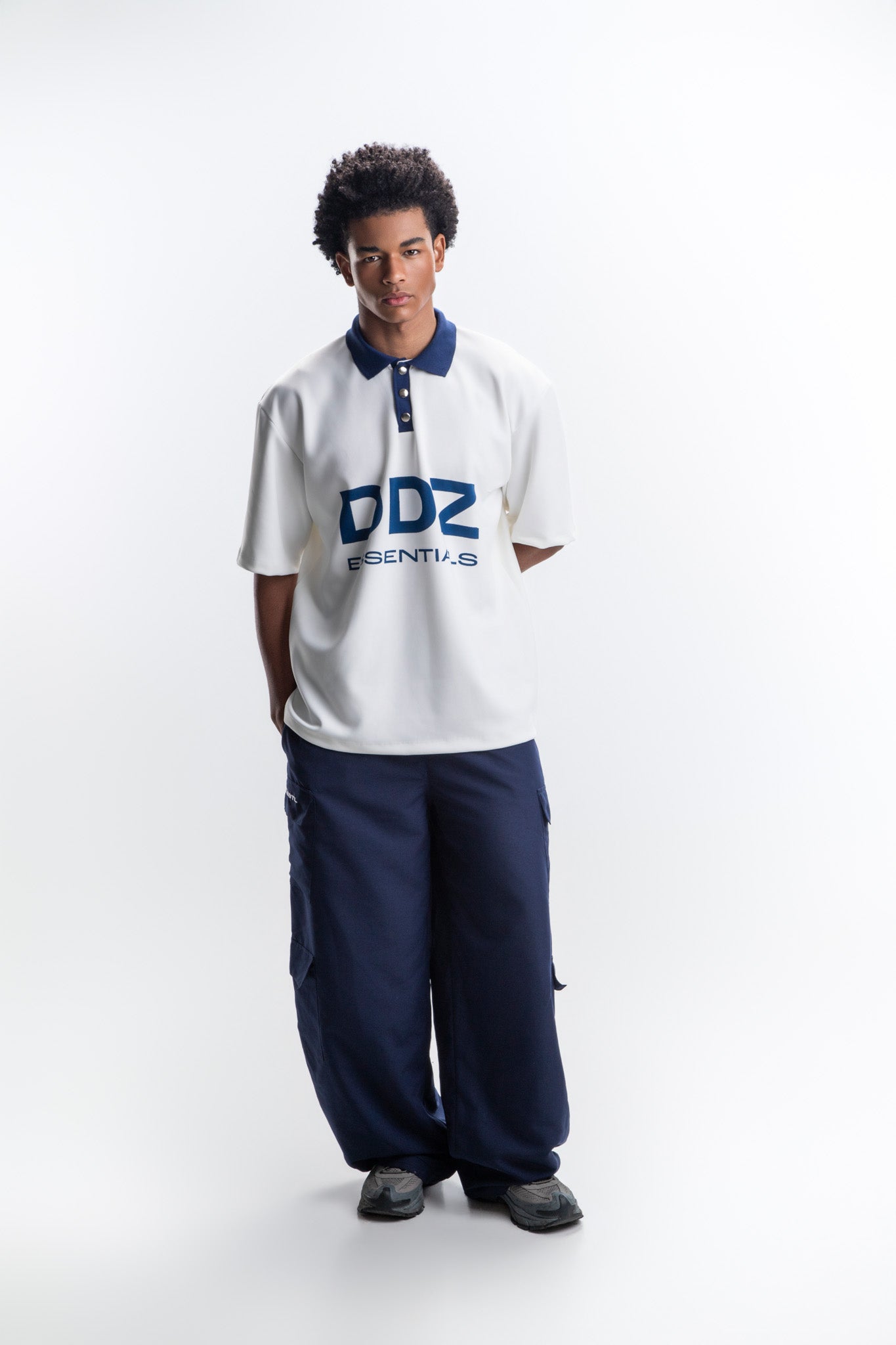 Camisa Brasiliana Branca e Azul