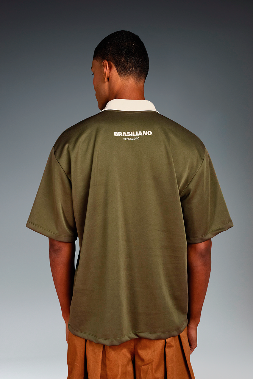 Camisa Brasiliana Verde e Branca