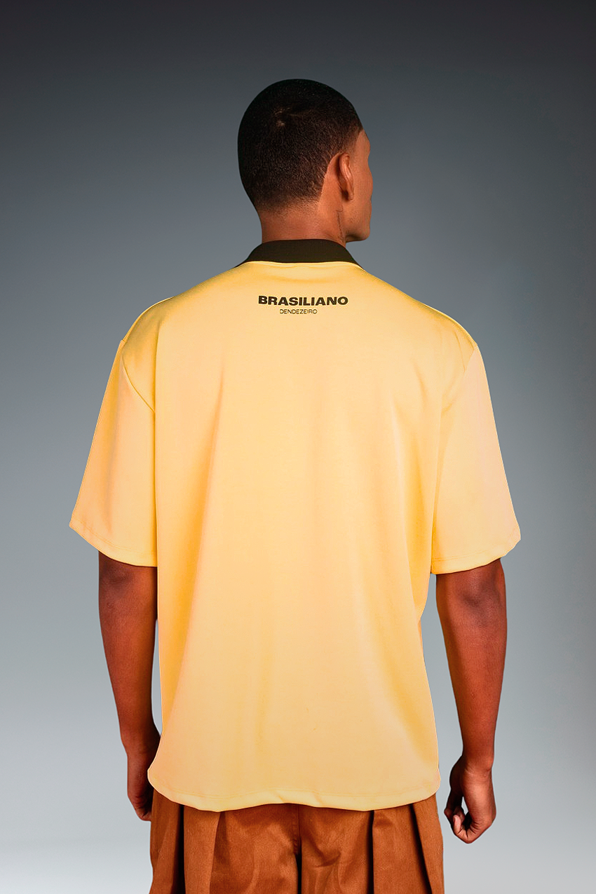 Camisa Brasiliana Amarelo e Preto
